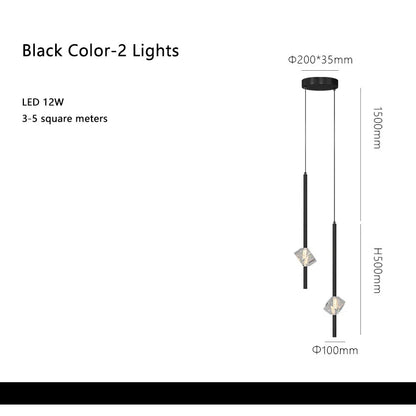 DecorBites™ Cube Crystal Pendant Lamps for Bedroom and Living Room Décor