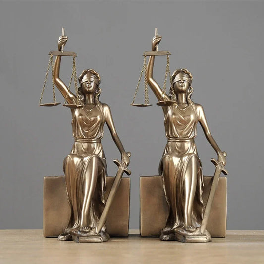 Decorbites™ Gerechtigkeitsgöttin-Statue-Buchstützen: Kreative Einrichtung für das Arbeitszimmer
