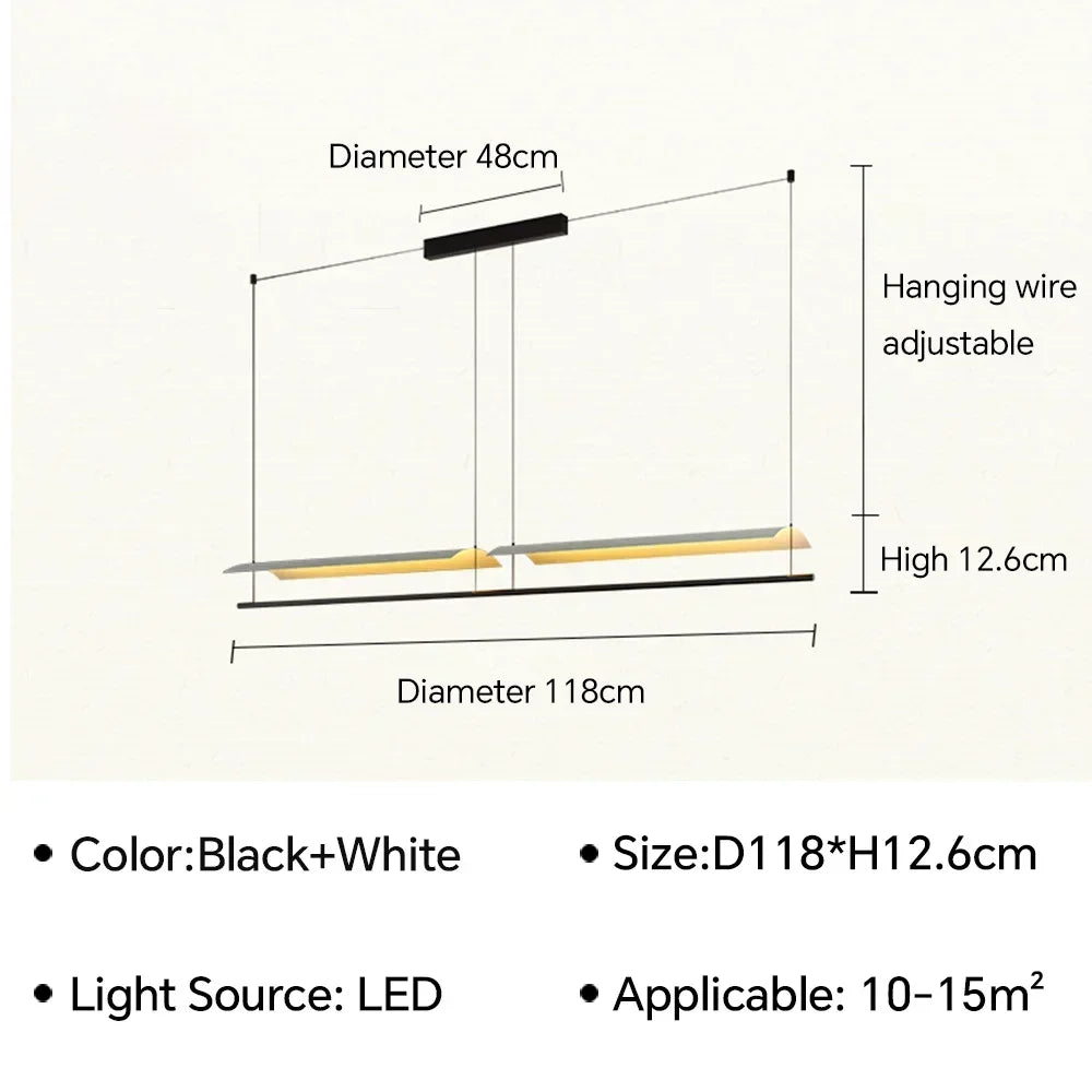 Decorbites™ Lamina LED-Pendelleuchte: Minimalistisches Design für Büro, Wohnzimmer, Restaurant, Bar.