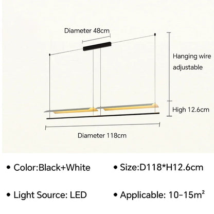 Decorbites™ Lamina LED-Pendelleuchte: Minimalistisches Design für Büro, Wohnzimmer, Restaurant, Bar.