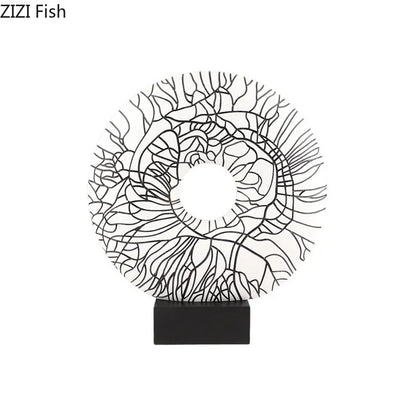 DecorBites™ Circle Ornament Desk Decoration Resin Ring Statue Modern Crafts Decor