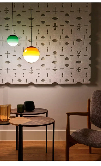 Nordische Minimalistische Farbverlauf-Glas-Kuppel-Hängeleuchten Restaurant Café Kinderzimmer Schaufenster-Dekoration LED-Licht