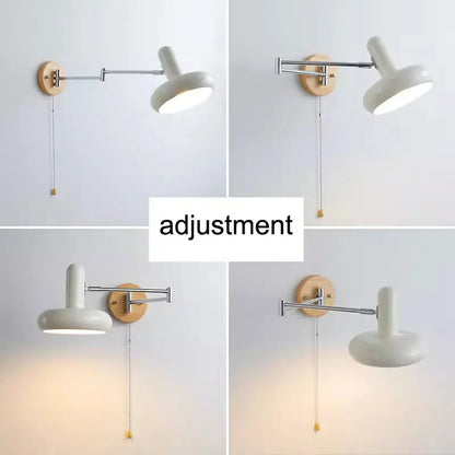 DecorBites™ Cream Rocker Arm Wall Lamp: Vintage Telescopic Reading Lamp for Bedroom Study