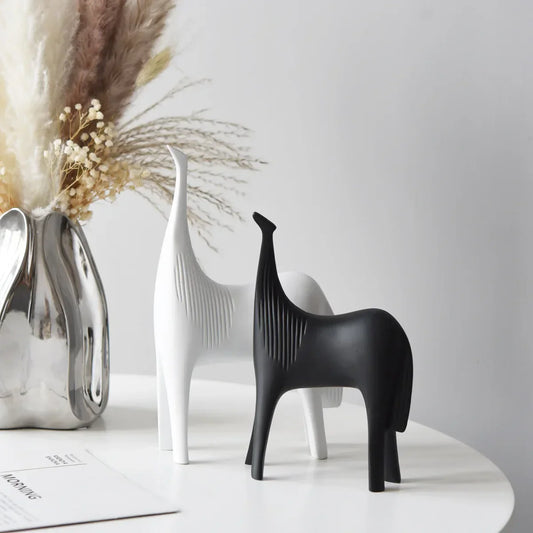 Decorbites™ Abstrakte Schwarz-Weiß-Pferde-Ornamente für die Heimdekoration