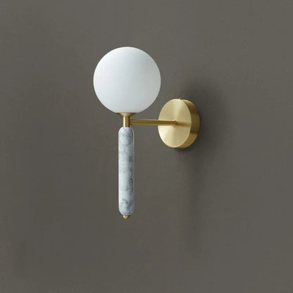 DecorBites™ Italian Green Marble Glass Ball Wall Lamp for Hotel Restaurant Decor
