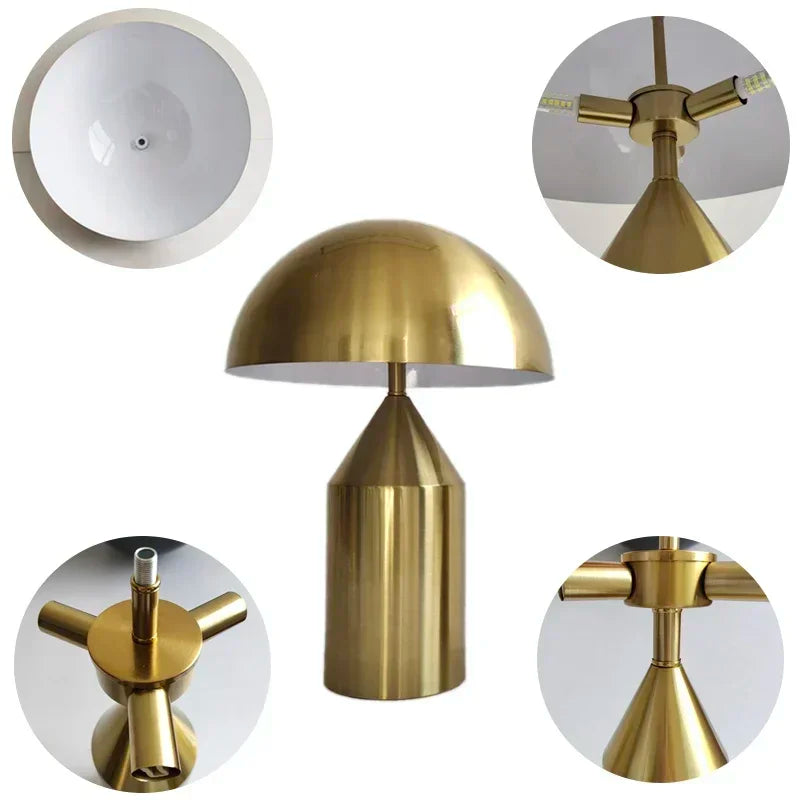 DecorBites™ Iron Mushroom Table Lamp: Minimalist Nordic Design for Home Decor & Lighting