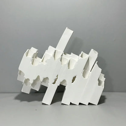 DecorBites™ Geometric Ceramics Flower Arrangement Sculpture Square Pipe Irregular Decor