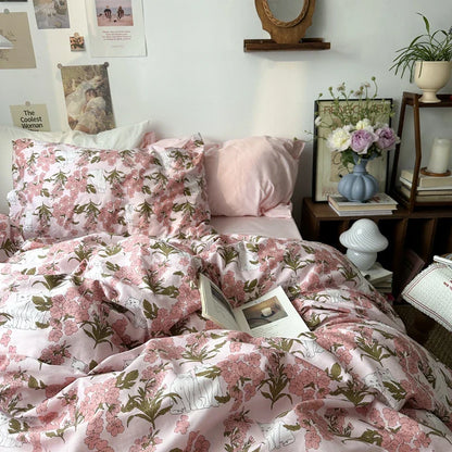 Decorbites™ Baumwoll-Bettwäsche-Set mit Blumenmuster: Einzel- bis King-Größen, einfarbig, 100% Baumwolle