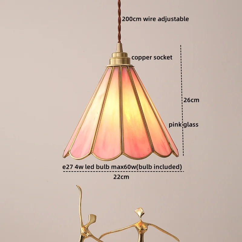 DecorBites™ Glass Copper LED Pendant Lamp for Dining Room, Nordic Modern Hanging Light Fixtures