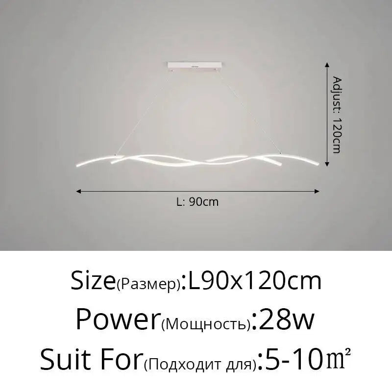 Modern Black and White Metal LED Pendant Light