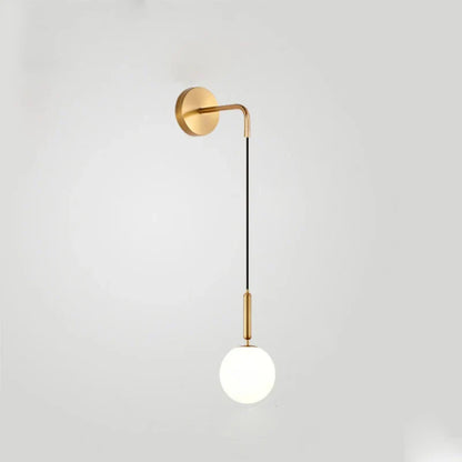 DecorBites™ Glass Ball Wall Lamp Brass/Black Sconce for Living Room Bedroom Reading
