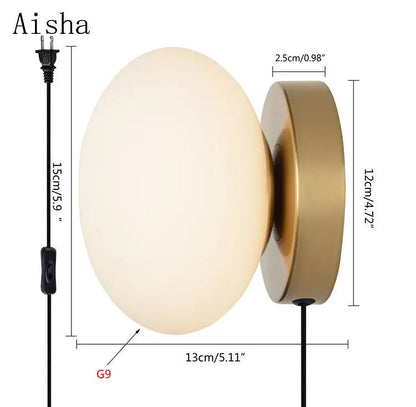 Decorbites™ Goldene Glas-Kugellampen Wandlampen für moderne Heimdekoration