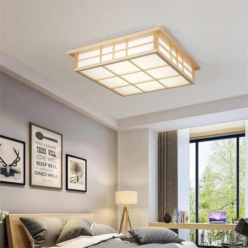 Decorbites™ Japanische Holzkantige LED-Deckenleuchten für modernes Wohnzimmer und Küche