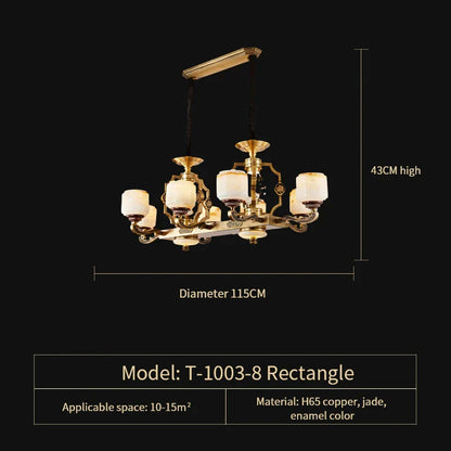 Decorbites™ Jade-Zinklegierung-Kronleuchter für Wohnzimmer, Restaurant, Halle – Elegantes chinesisches Design