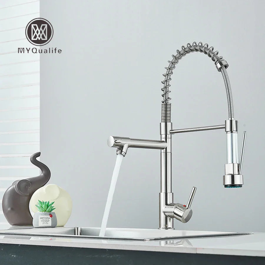 Decorbites™ Duale Auslauf Messing-Küchenarmatur mit 360° Drehung - Chrom