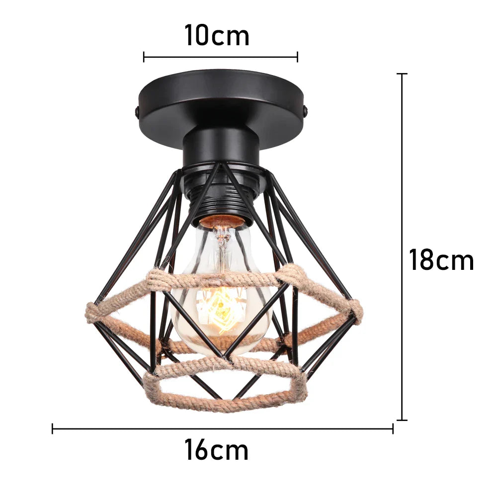 DecorBites™ Hemp Rope Ceiling Chandelier for Bedroom Living Room Kitchen LED