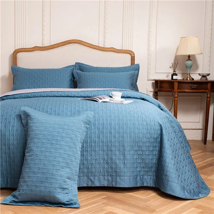 DecorBites™ Egyptian Cotton Quilt Set, Reversible Bedspread, Luxe Coverlet, 3Pcs