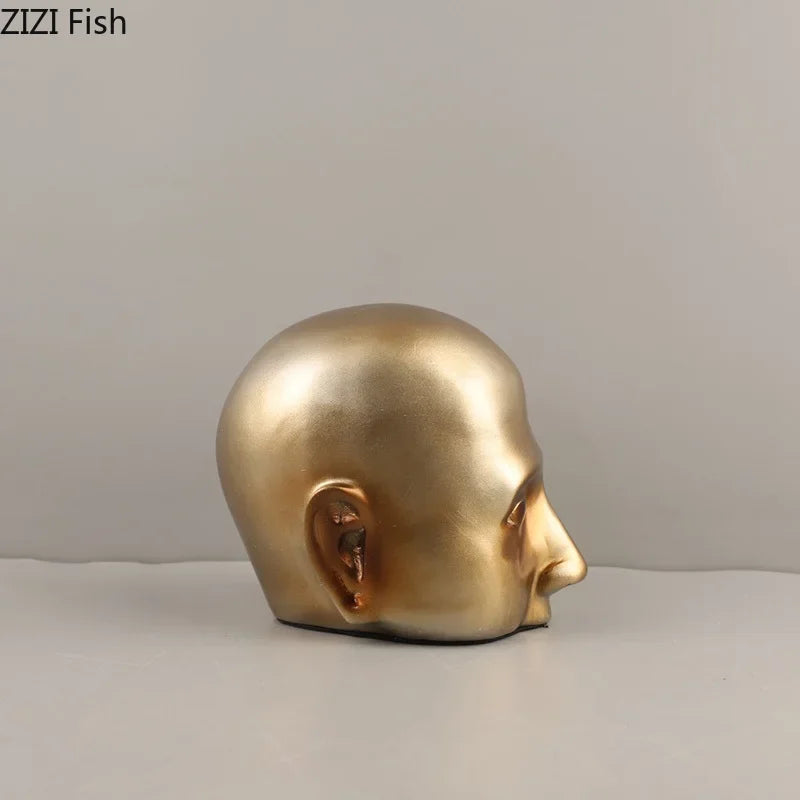 Decorbites™ Abstrakte Harz-Skulptur-Ornament | Moderne Goldene Charakter-Tischdekoration