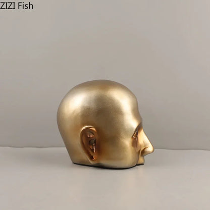 Decorbites™ Abstrakte Harz-Skulptur-Ornament | Moderne Goldene Charakter-Tischdekoration