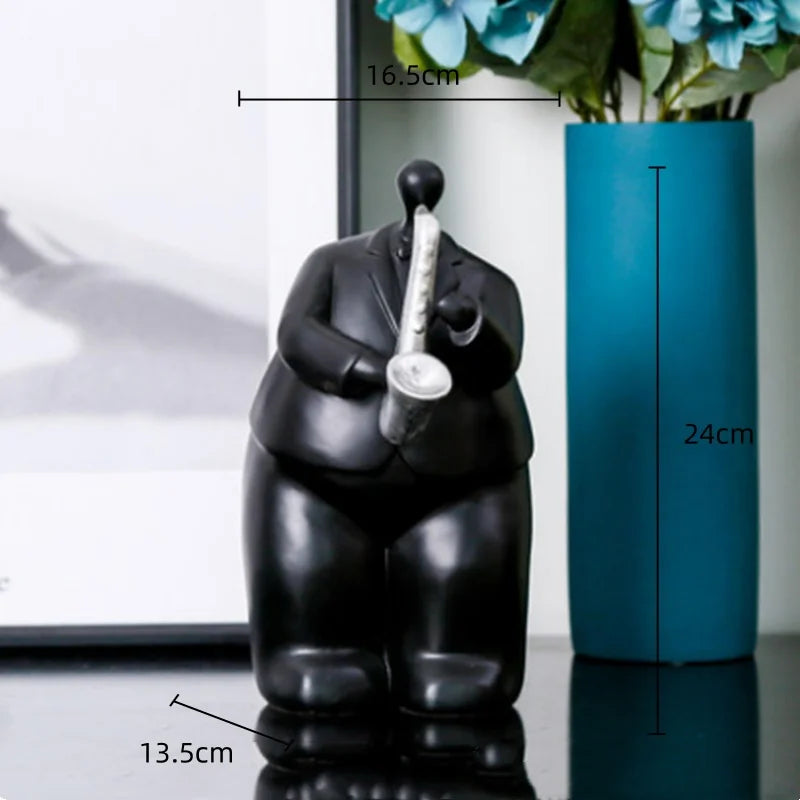 Decorbites™-Menschliche Figur-Skulptur Musikinstrument Band-Charakter Heimdekoration