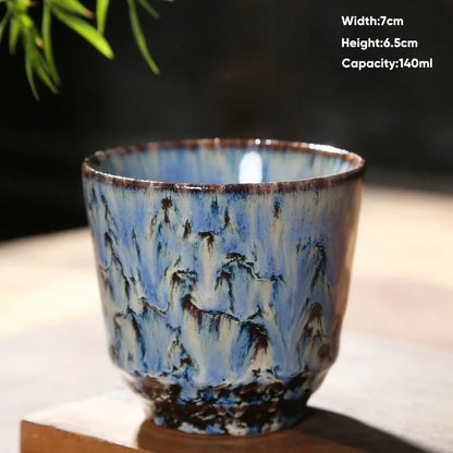 Decorbites™ Japanische Ofenverwandlungs-Keramik-Teebecher Espressotasse Kaffeetasse Töpferei Kung-Fu-Teetasse