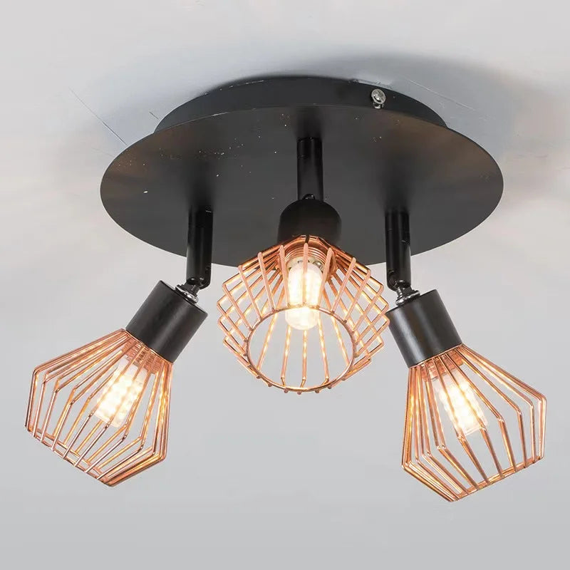 DecorBites™ Diamond Cage Chandelier: Industrial Kitchen & Living Room Lighting