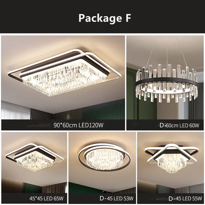 DecorBites™ Crystal Industrial Pendant Lamps Set for Modern Living Room Bedroom Kitchen Decor