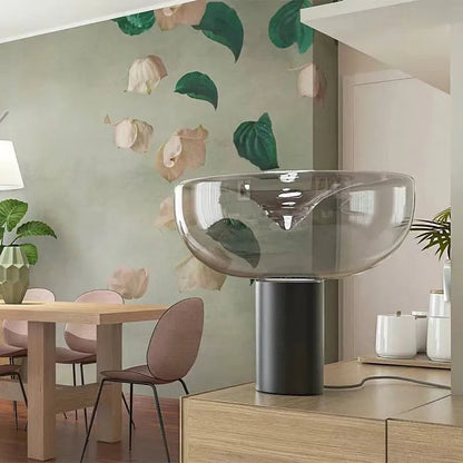 Decorbites™ Aella Tischleuchte: Elegante klare Glas-Luxus-Kunst-Schreibtischlampe für Büro, Schlafzimmer und Eingangsbereich