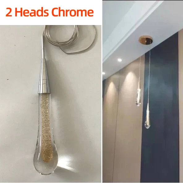 DecorBites™ Crystal Glass LED Pendant Lights - Tear Drop Design for Restaurant, Bar, Staircase