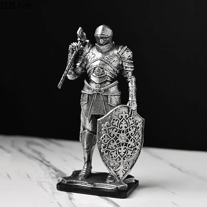 Decorbites™ Schwere gepanzerte Ritter-Harzstatue als Dekoration für Schreibtisch und Raumästhetik