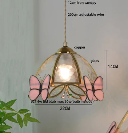Decorbites™ Klar-Glas-LED-Pendantleuchte Tiffany-Schmetterling Hängelampe