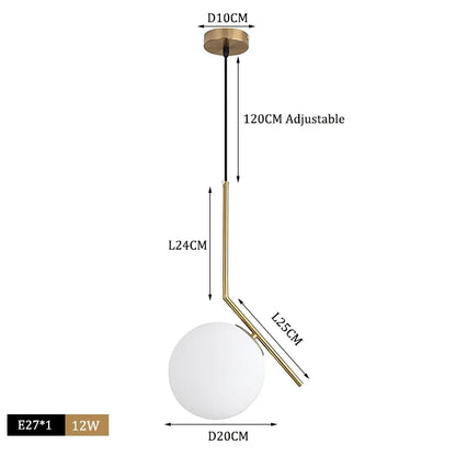 Decorbites™ Glas-Kugelleuchter LED Küchen Wohnzimmer Hängelampe