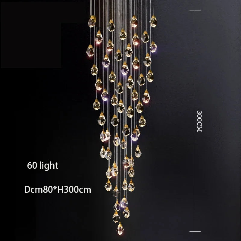 Decorbites™ Diamantkristall-Kronleuchter: Luxuriöse Gold-LED-Beleuchtung für Treppenhaus & Wohnzimmer