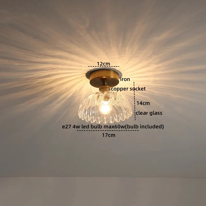 DecorBites™ Glass LED Ceiling Light for Corridor Balcony Modern Indoor Lighting