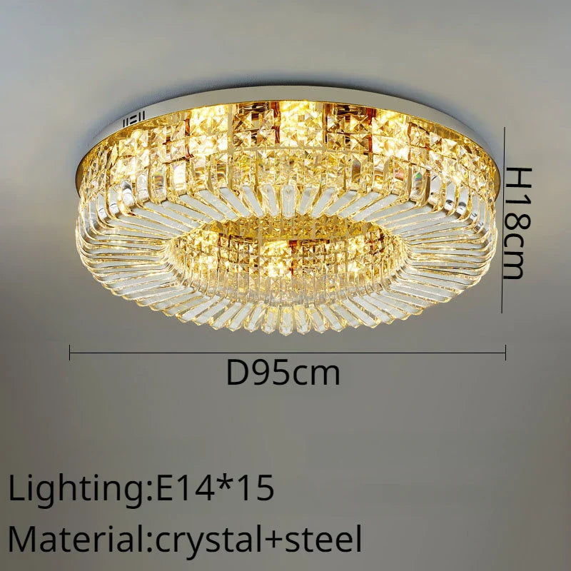 DecorBites™ Crystal Ring LED Ceiling Lamp: Modern Luxury for Home Décor