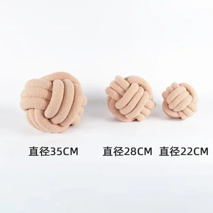 Decorbites™ Lamm-Fleece-Sofabettkissen, hochwertige verknotete Ballkissen für elegante Wohnzimmerdekoration