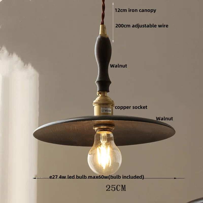 Decorbites™ Klar-Glas Walnuss-Holz LED-Hängeleuchte - Nordisch Moderne Hängelampen