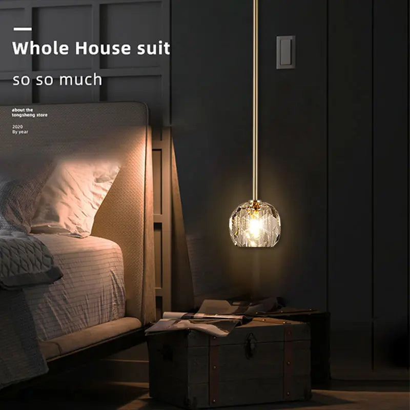 Nordic Modern Crystal Accent Pendant Light