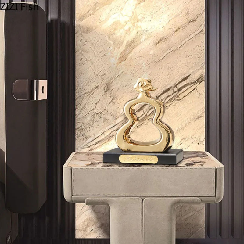Gold Gourd Desk Sculpture