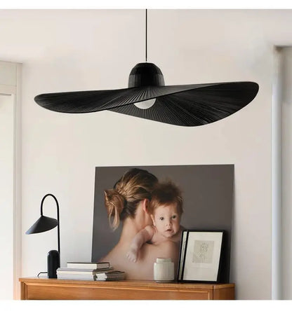 Decorbites™ Design-Stoff-Hut-Leuchter, Weiß & Schwarz LED-Pendant-Lampe für das Wohnzimmer