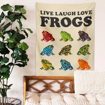 Decorbites™ Frosch-Teppich Wandbehang Psychedelische Hippie-Ästhetik Wandteppiche Heimdekoration