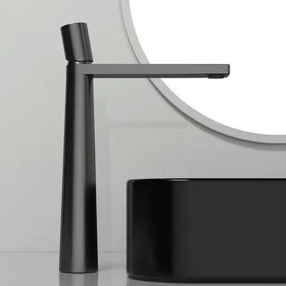 DecorBites™ Basin Faucet: Black/Grey Brass Bathroom Mixer Tap, Single Handle Hot Cold Lavatory