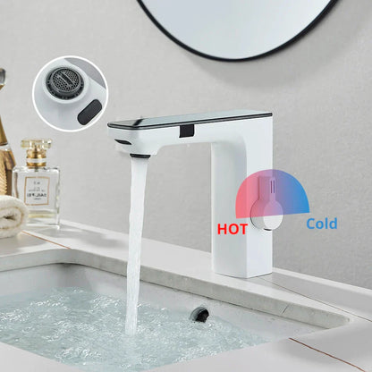 Decorbites™ LCD-Sensor-Waschbeckenarmatur Heiß-Kalt-Wasser-Mischbatterie Berührungsloser Waschtischhahn