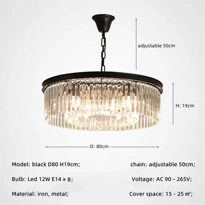 Decorbites™ Gold Schwarz Metall Kristall Anhängerleuchten Kette Hängende LED Aufhängung Lampe Armaturen