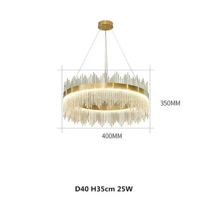 Decorbites™ Gold LED Kreis Kristall-Lüster: Elegante Heim-Pendant-Beleuchtung für Wohnzimmer, Schlafzimmer, Küche