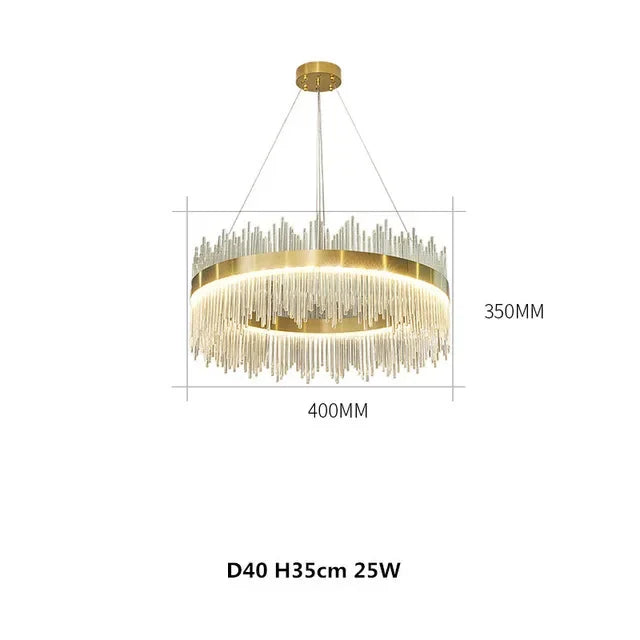 Gold Dimmable Crystal Chandelier