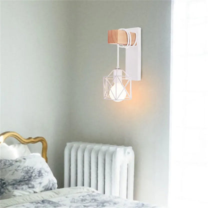 DecorBites™ Iron Wood LED Wall Lamp for Indoor Home Decoration