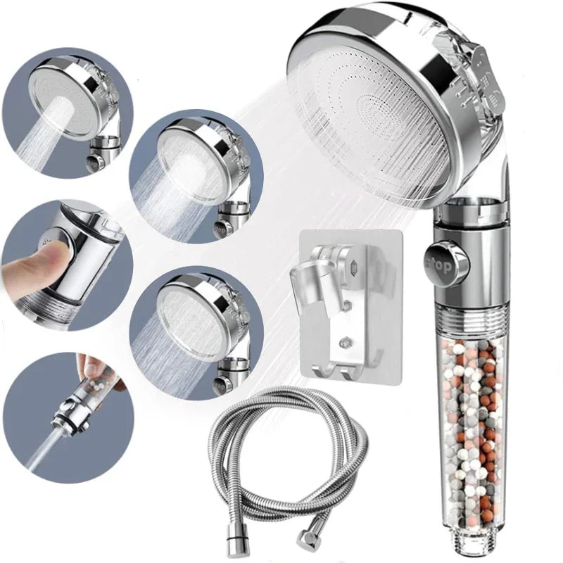 Decorbites™ Hochdruck-Duschkopf-Set mit Metallpaneel und Negativ-Ion-Filter