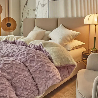 Decorbites™ Kuschelige Kaschmir-Decke-Duvet-Cover - Weiche Warme Fleece-Bettwäsche für Betten