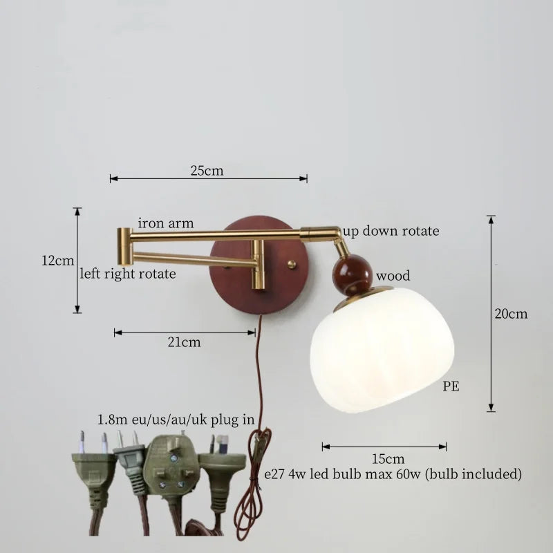 Decorbites™ Cremige Eisen LED Wandlampe für Schlafzimmer Wohnzimmer Badezimmer Spiegel Treppenlicht